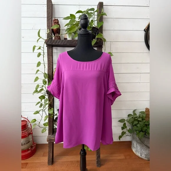 Avenue Vibrant Magenta Blouse - Picture 6 of 17